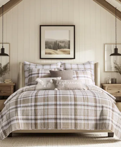 Levtex Spencer Red Plaid Reversible Quilt, Twin In Brown