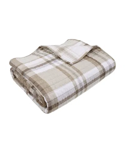 Levtex Spencer Red Plaid Reversible Quilted Throw, 60" X 50" In Brown