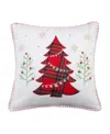Levtex Spencer Red Plaid Tree Whipstitch Decorative Pillow, 18" X 18" In Red