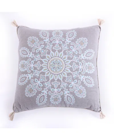 Levtex Spruce Medallion Decorative Pillow, 18" X 18" In Gray