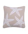 Levtex Stone Harbor Embroidered Decorative Pillow, 18" X 18" In Natural