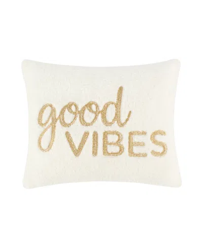 Levtex Tamiya Good Vibes Embroidered Decorative Pillow, 14" X 18" In Brown