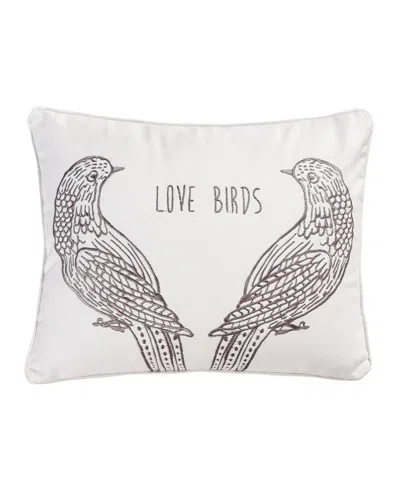 Levtex Tanzie Love Birds Decorative Pillow, 14" X 18" In Black