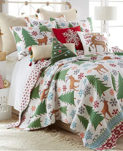 Levtex Tinsel Festive Forest Reversible 3-pc. Quilt Set, King In White