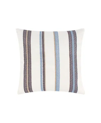Levtex Tobago Multi Stripe Embroidered Decorative Pillow, 18" X 18" In Brown