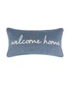 Levtex Tobago Welcome Home Embroidered Decorative Pillow, 12" X 24" In Blue