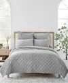Levtex Velvet 3-pc. Quilt Set, Full/queen In Light Gray