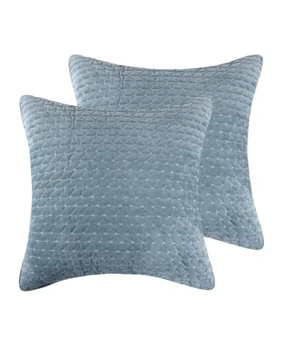 Levtex Velvet Stitch 2-pc. Sham Set, European In Blue
