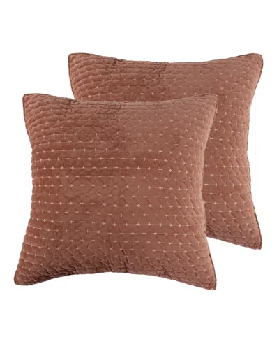Levtex Velvet Stitch 2-pc. Sham Set, European In Brown