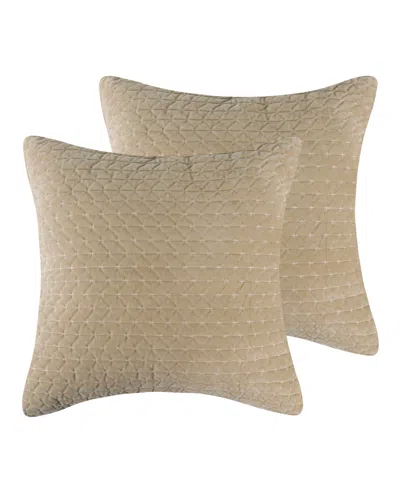 Levtex Velvet Stitch 2-pc. Sham Set, European In Brown