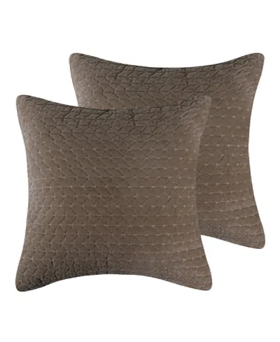 Levtex Velvet Stitch 2-pc. Sham Set, European In Brown