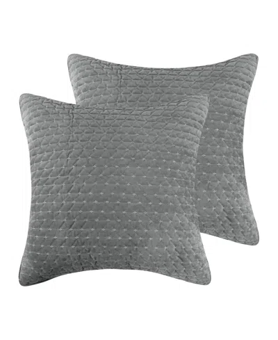 Levtex Velvet Stitch 2-pc. Sham Set, European In Gray