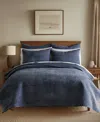 Levtex Velvet Stitch Reversible 3-pc. Quilt Set, King/california King In Blue