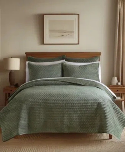 Levtex Velvet Stitch Reversible 3 Pc. Quilt Sets In Green