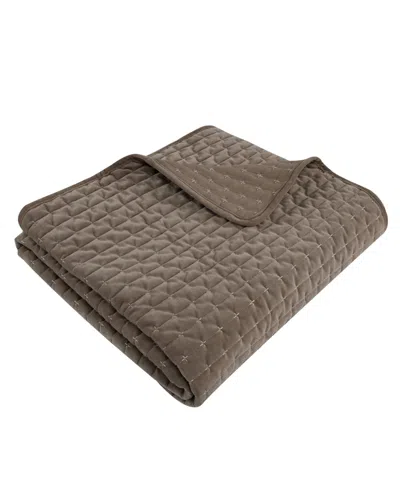 Levtex Velvet Stitch Reversible Quilted Throw, 50" X 60" In Brown