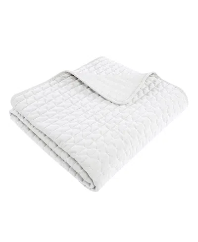 Levtex Velvet Stitch Reversible Quilted Throw, 50" X 60" In White