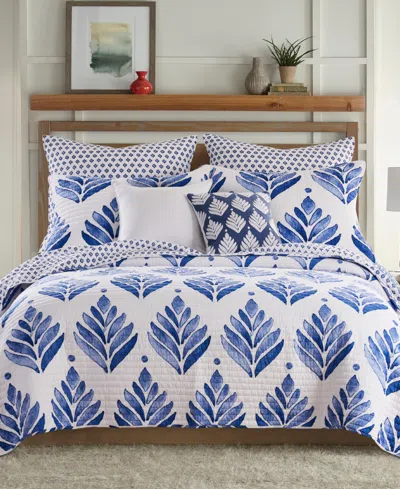 Levtex Vintage-like Blossom Reversible 3-pc. Quilt Set, Full/queen In Blue