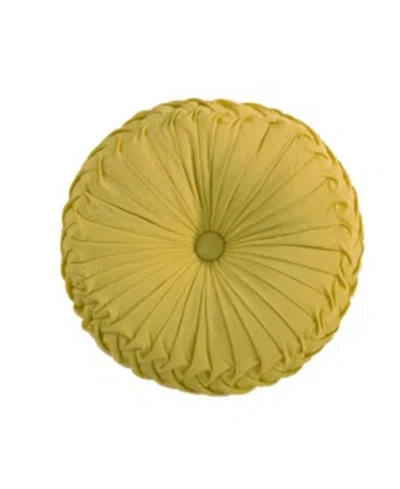 Levtex Viviana Pleated Decorative Pillow, 16" Round In Yellow