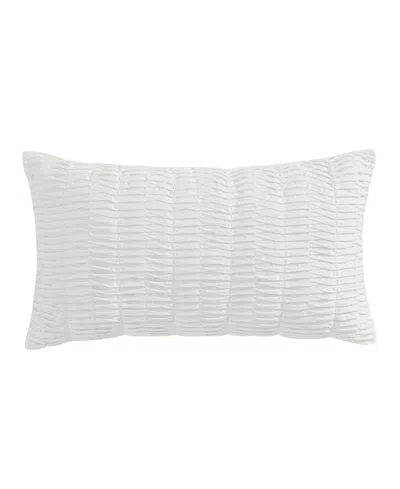 Levtex Waffle Plaid Quilted Decorative Pillow, 12" X 22" In White