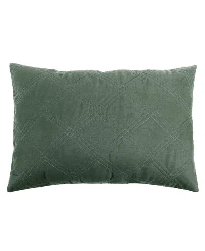 Levtex Washed Linen Quilted Sham, Standard In Green