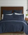 Levtex Washed Linen Solid Duvet Cover, Full/queen In Navy