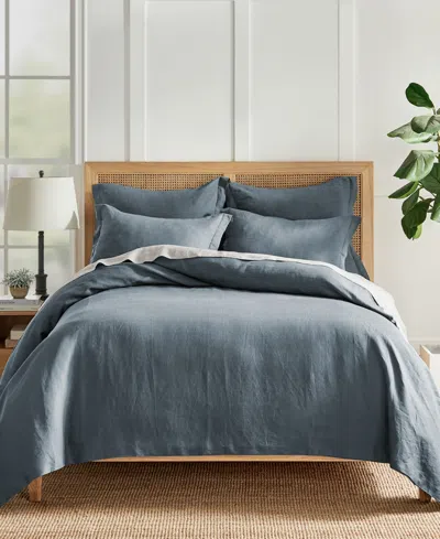 Levtex Washed Linen Solid Duvet Cover, King/california King In Blue