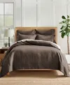 Levtex Washed Linen Solid Duvet Cover, Full/queen In Brown
