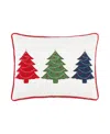 Levtex White Pine Whimsical Trees Pom Pom Decorative Pillow, 14" X 18" In White