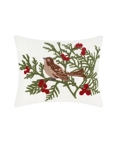 Levtex Winterberry Forest Embroidered Decorative Pillow, 14" X 18" In Multi