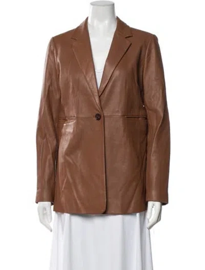 Pre-owned Lewit Leather Blazer In Brown