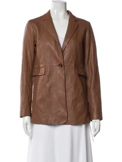 Pre-owned Lewit Leather Blazer In Brown