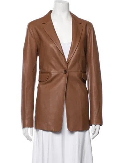 Pre-owned Lewit Leather Blazer In Brown