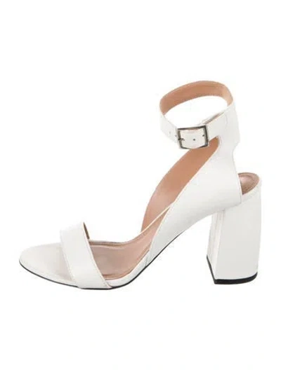 Pre-owned Lewit Leather Sandals In White