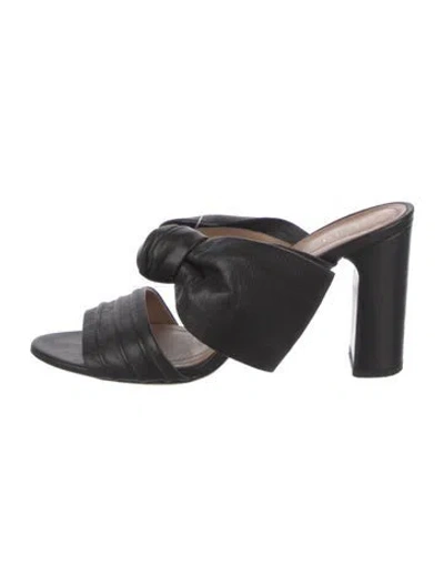 Pre-owned Lewit Leather Slides In Black