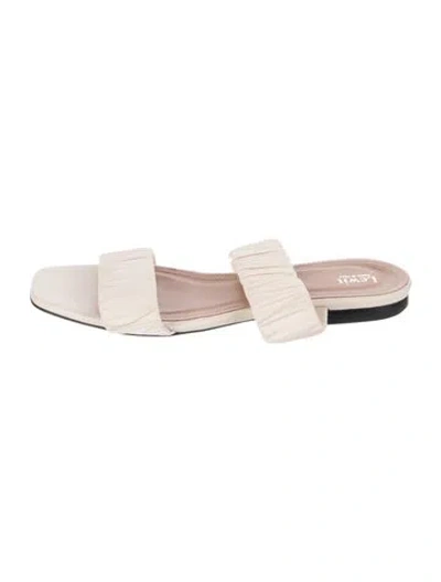 Pre-owned Lewit Leather Slides In Neutrals