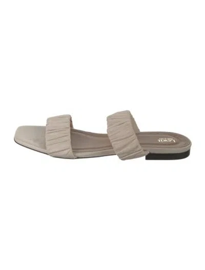 Pre-owned Lewit Leather Slides In Neutrals