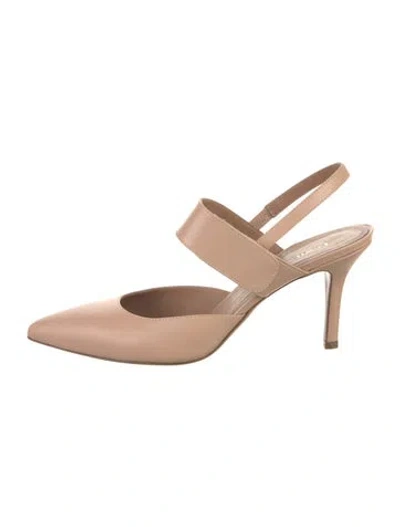 Pre-owned Lewit Leather Slingback Pumps In Pink