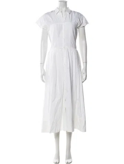 Pre-owned Lewit Midi Length Dress In White