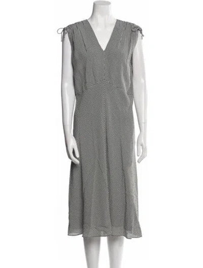 Pre-owned Lewit Plaid Print Midi Length Dress W/ Tags In Multi