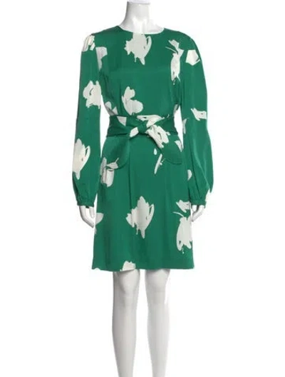 Pre-owned Lewit Satin Knee-length Dress In Green