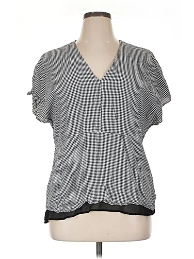 Pre-owned Lewit Short Sleeve Blouse In Gray