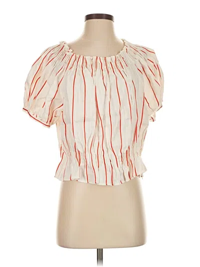 Pre-owned Lewit Short Sleeve Blouse In Orange