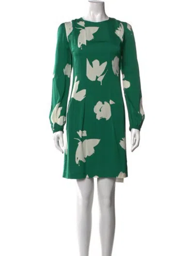 Pre-owned Lewit Silk Knee-length Dress In Green