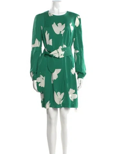 Pre-owned Lewit Silk Mini Dress In Green