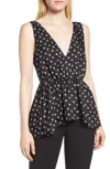 Lewit Silk Sharkbite Hem Top In Black/white In Multi