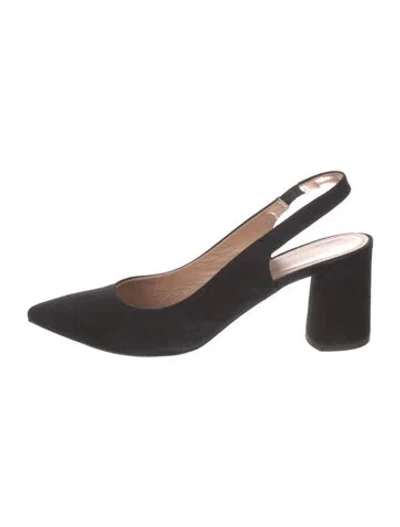 Pre-owned Lewit Suede Slingback Pumps In Black