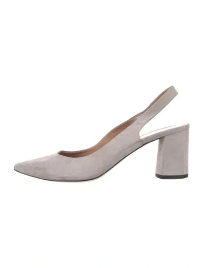 Pre-owned Lewit Suede Slingback Pumps In Gray