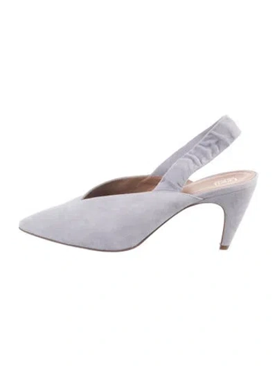 Pre-owned Lewit Suede Slingback Pumps In Purple
