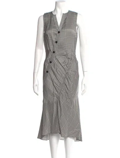 Pre-owned Lewit V-neck Long Dress In Black