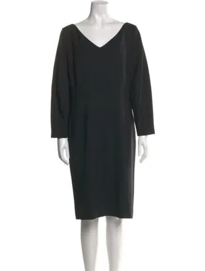 Pre-owned Lewit Wool Knee-length Dress In Black